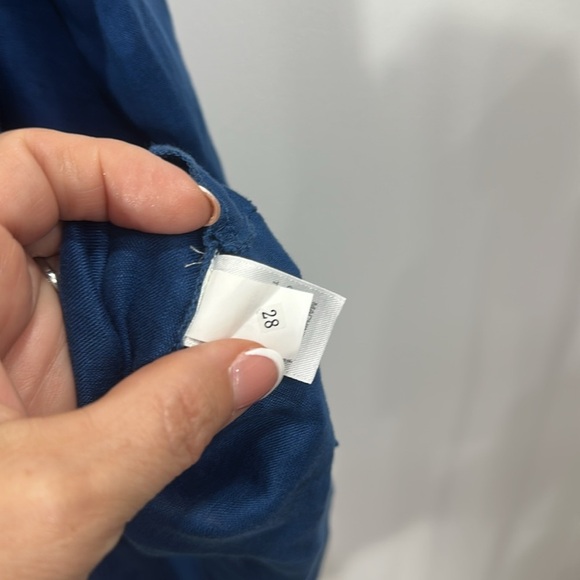 J.Jill Love Linen Blue Button Down Tunic Top Side Tie size large.100% linen - Picture 8 of 10